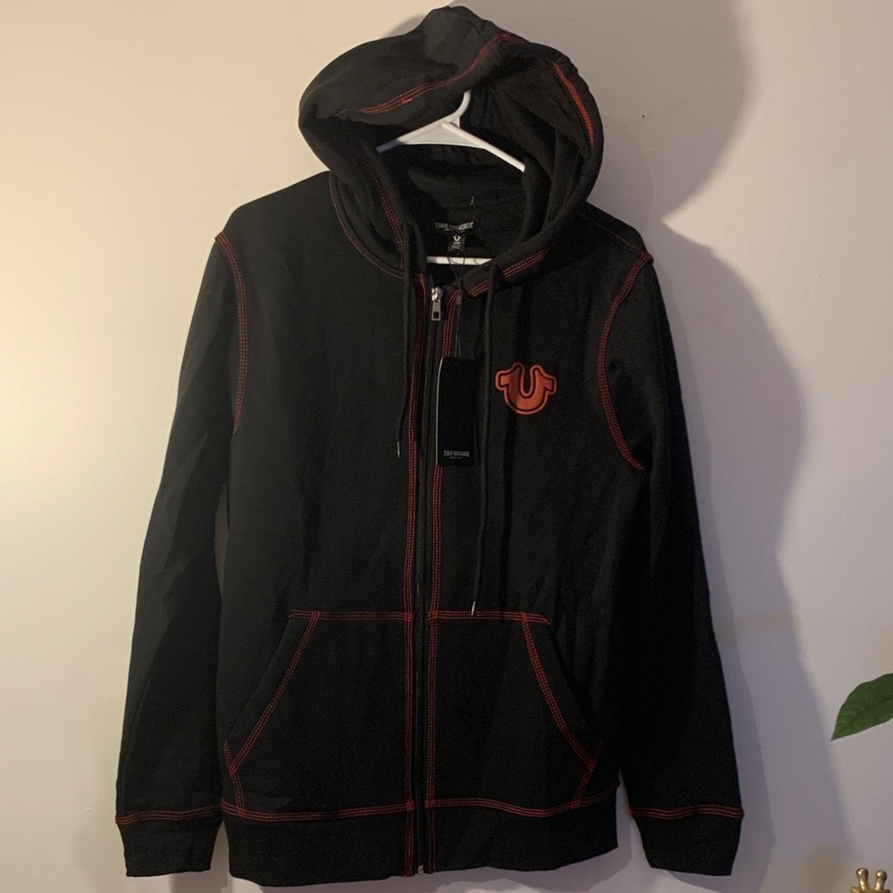 True Religion Black and Red Hoodie